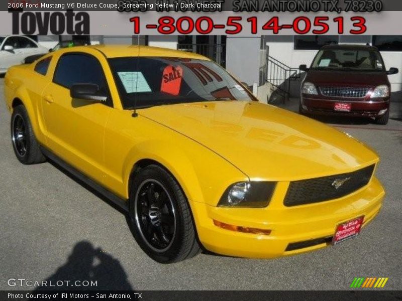 Screaming Yellow / Dark Charcoal 2006 Ford Mustang V6 Deluxe Coupe