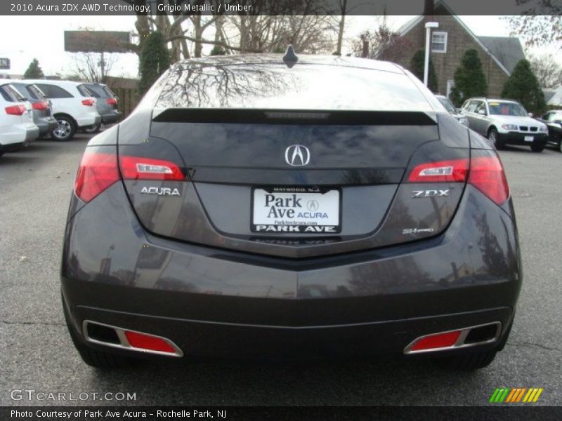 Grigio Metallic / Umber 2010 Acura ZDX AWD Technology