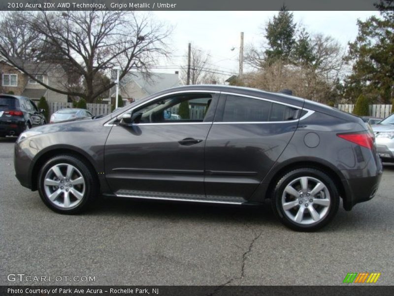 Grigio Metallic / Umber 2010 Acura ZDX AWD Technology