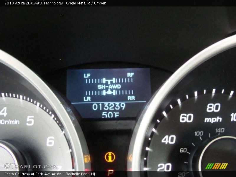 Grigio Metallic / Umber 2010 Acura ZDX AWD Technology