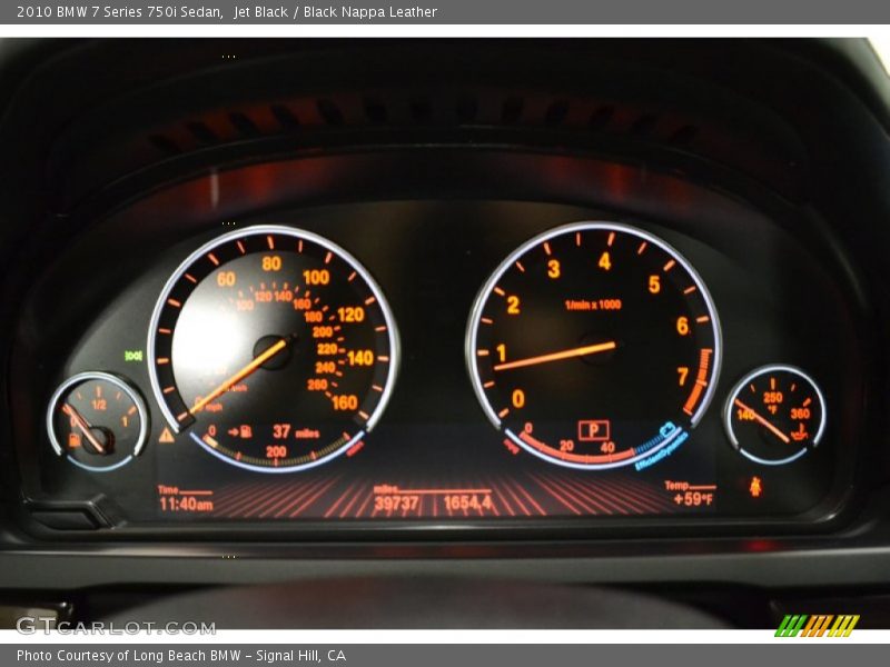 Jet Black / Black Nappa Leather 2010 BMW 7 Series 750i Sedan