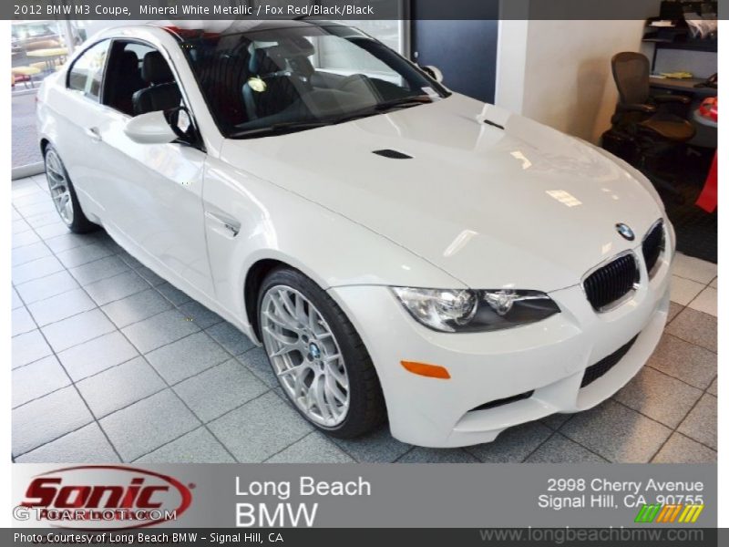 Mineral White Metallic / Fox Red/Black/Black 2012 BMW M3 Coupe