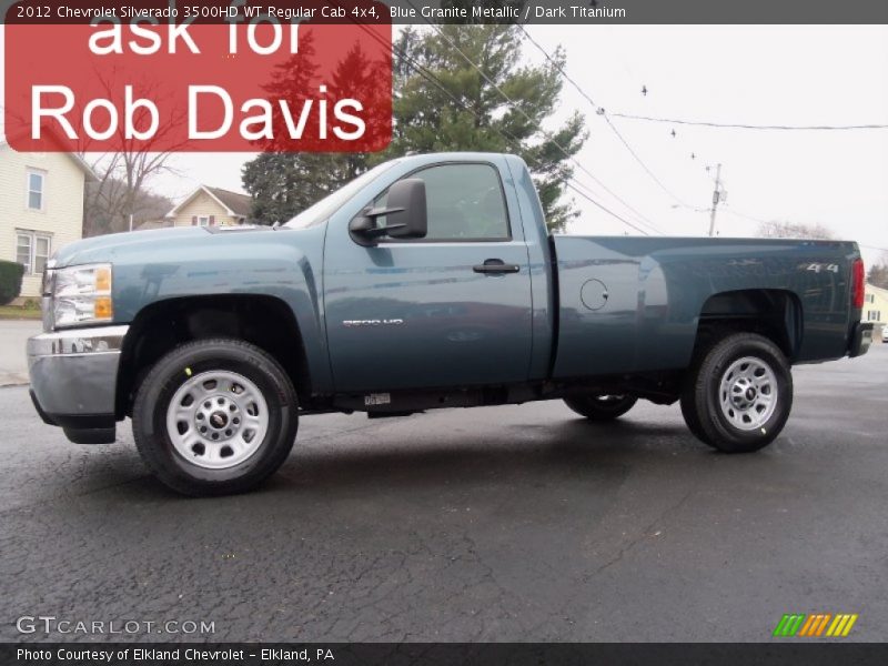 Blue Granite Metallic / Dark Titanium 2012 Chevrolet Silverado 3500HD WT Regular Cab 4x4