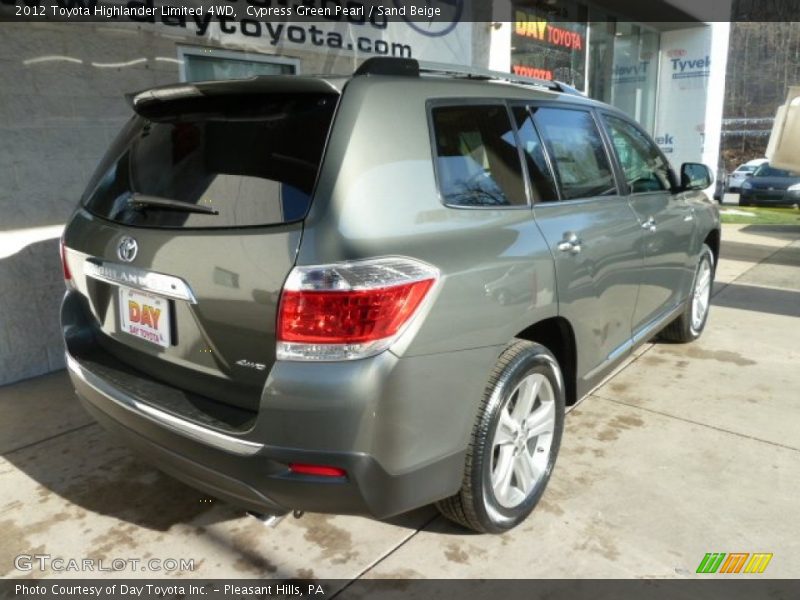 Cypress Green Pearl / Sand Beige 2012 Toyota Highlander Limited 4WD