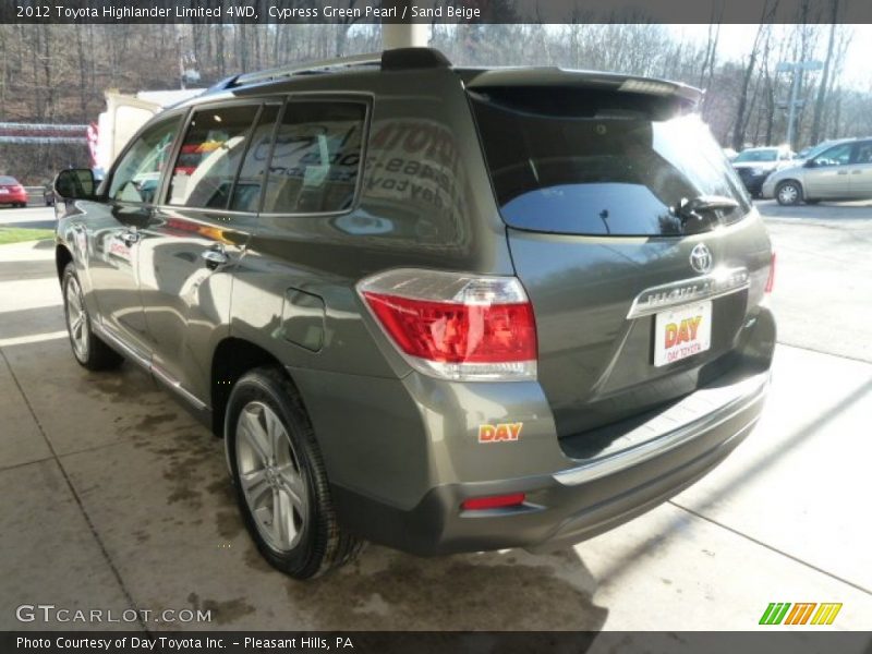 Cypress Green Pearl / Sand Beige 2012 Toyota Highlander Limited 4WD