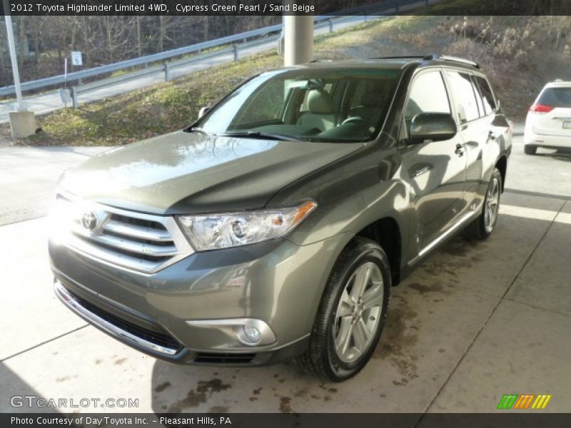 Cypress Green Pearl / Sand Beige 2012 Toyota Highlander Limited 4WD