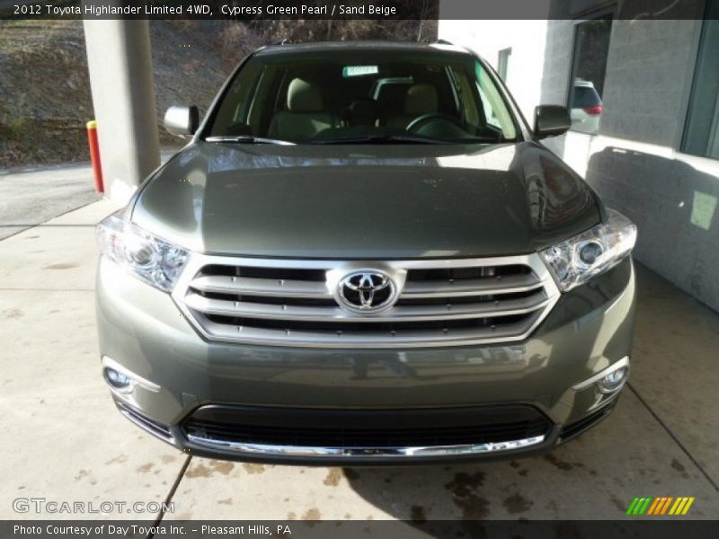 Cypress Green Pearl / Sand Beige 2012 Toyota Highlander Limited 4WD