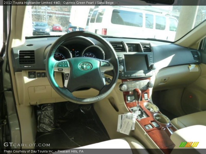Cypress Green Pearl / Sand Beige 2012 Toyota Highlander Limited 4WD
