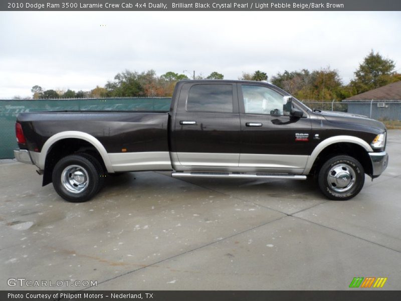 Brilliant Black Crystal Pearl / Light Pebble Beige/Bark Brown 2010 Dodge Ram 3500 Laramie Crew Cab 4x4 Dually