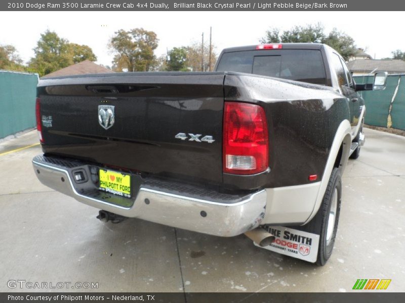 Brilliant Black Crystal Pearl / Light Pebble Beige/Bark Brown 2010 Dodge Ram 3500 Laramie Crew Cab 4x4 Dually