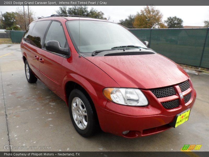 Inferno Red Tinted Pearl / Gray 2003 Dodge Grand Caravan Sport