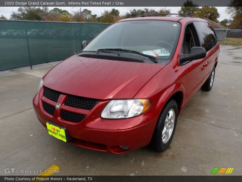 Inferno Red Tinted Pearl / Gray 2003 Dodge Grand Caravan Sport
