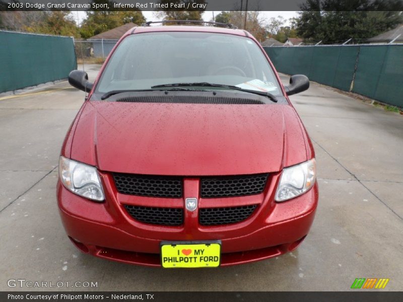 Inferno Red Tinted Pearl / Gray 2003 Dodge Grand Caravan Sport