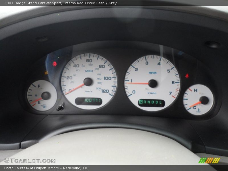 Inferno Red Tinted Pearl / Gray 2003 Dodge Grand Caravan Sport
