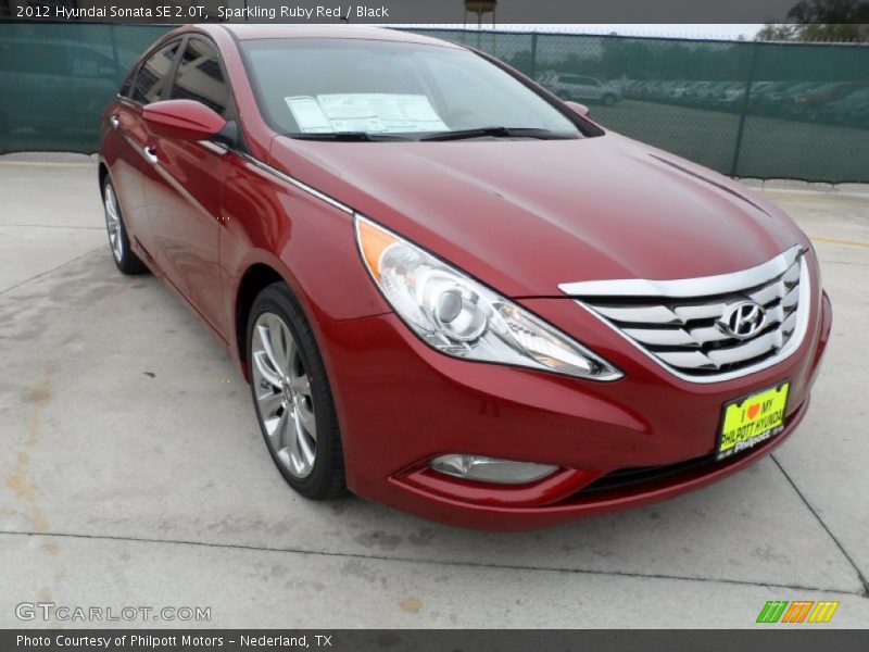 Sparkling Ruby Red / Black 2012 Hyundai Sonata SE 2.0T