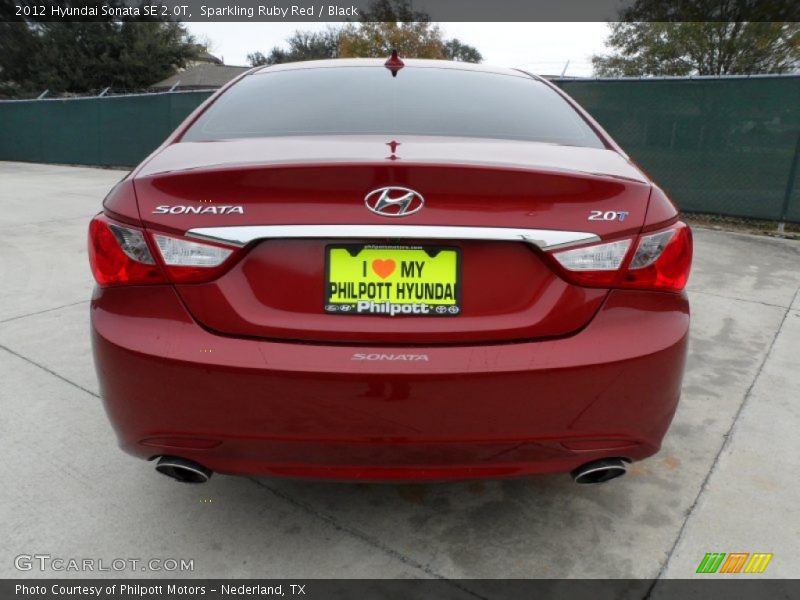 Sparkling Ruby Red / Black 2012 Hyundai Sonata SE 2.0T