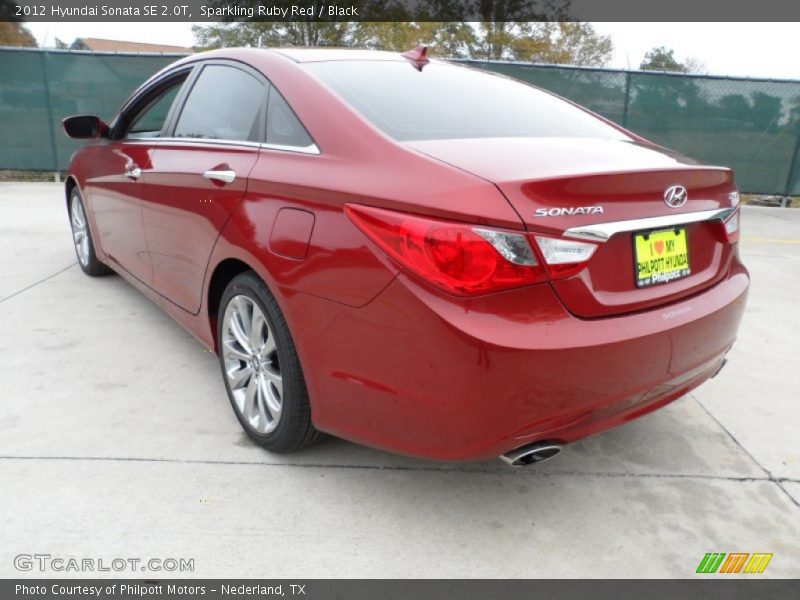 Sparkling Ruby Red / Black 2012 Hyundai Sonata SE 2.0T