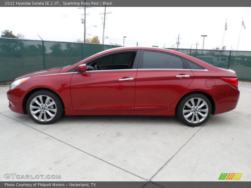 Sparkling Ruby Red / Black 2012 Hyundai Sonata SE 2.0T