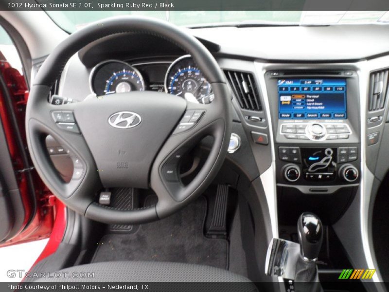 Sparkling Ruby Red / Black 2012 Hyundai Sonata SE 2.0T