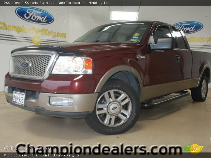 Dark Toreador Red Metallic / Tan 2004 Ford F150 Lariat SuperCab