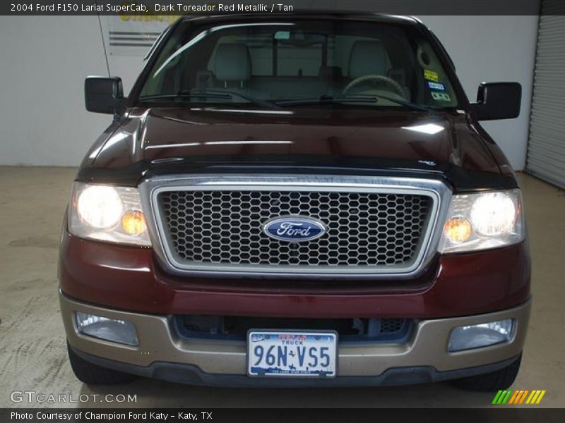 Dark Toreador Red Metallic / Tan 2004 Ford F150 Lariat SuperCab