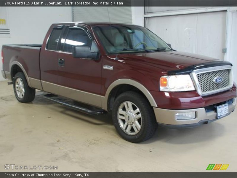 Dark Toreador Red Metallic / Tan 2004 Ford F150 Lariat SuperCab