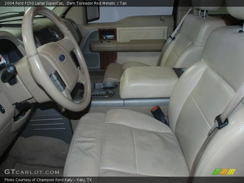 Dark Toreador Red Metallic / Tan 2004 Ford F150 Lariat SuperCab