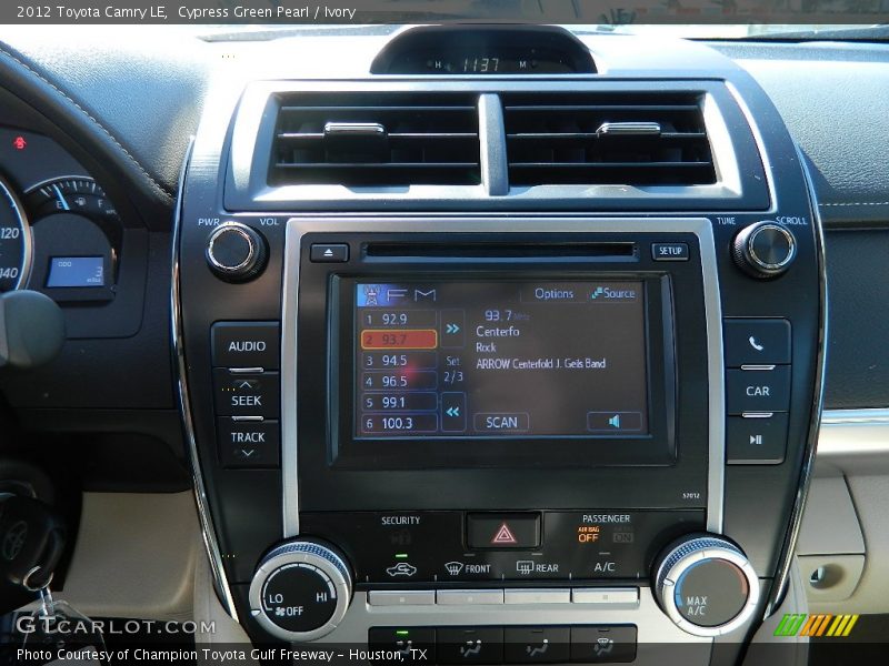 Cypress Green Pearl / Ivory 2012 Toyota Camry LE