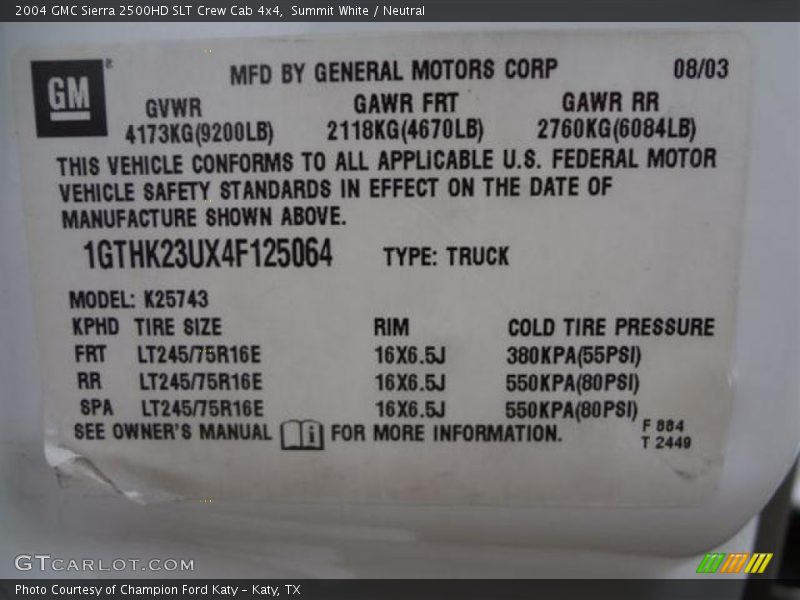 Summit White / Neutral 2004 GMC Sierra 2500HD SLT Crew Cab 4x4