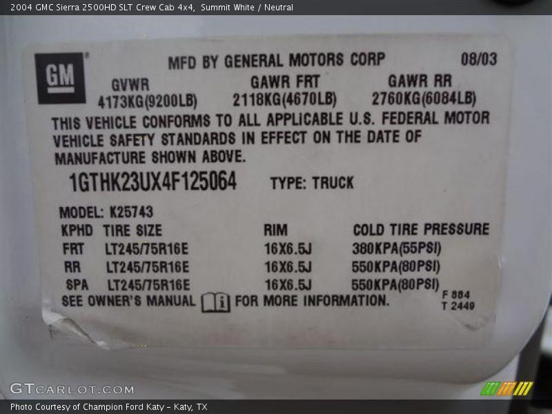 Summit White / Neutral 2004 GMC Sierra 2500HD SLT Crew Cab 4x4