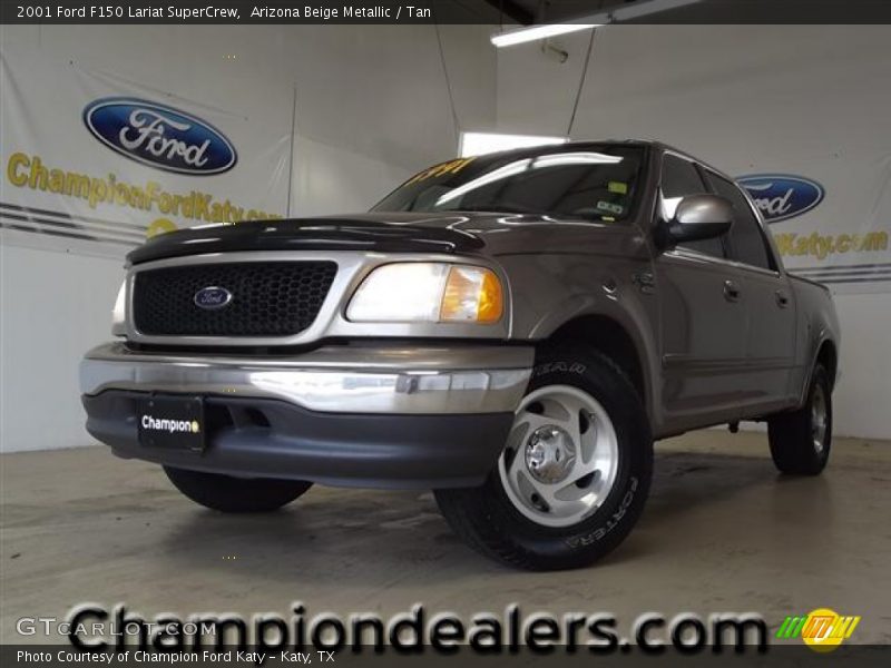 Arizona Beige Metallic / Tan 2001 Ford F150 Lariat SuperCrew