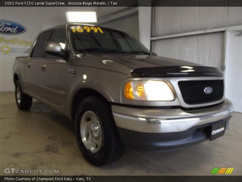 Arizona Beige Metallic / Tan 2001 Ford F150 Lariat SuperCrew