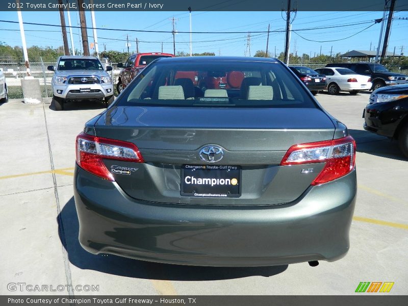 Cypress Green Pearl / Ivory 2012 Toyota Camry LE