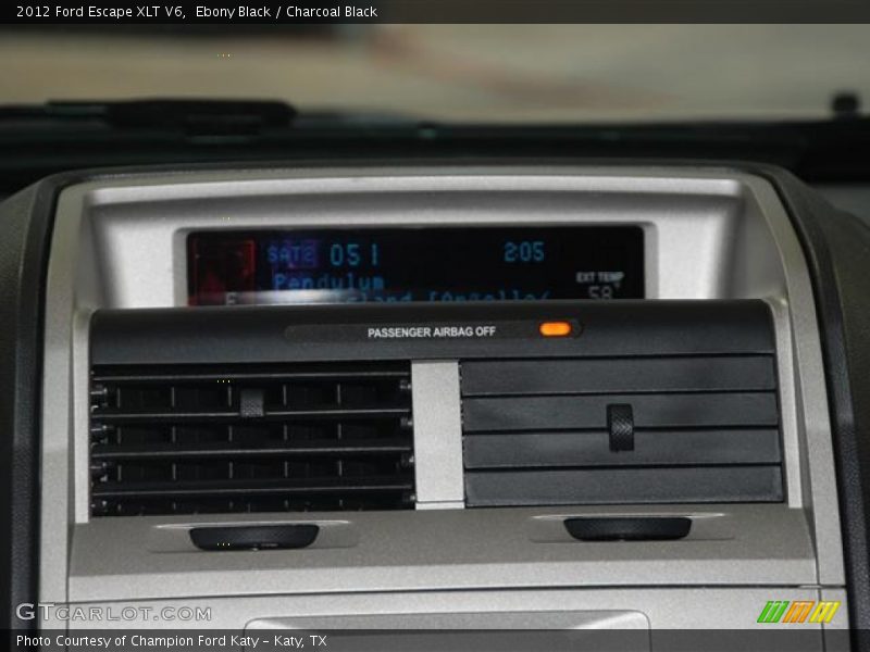 Ebony Black / Charcoal Black 2012 Ford Escape XLT V6