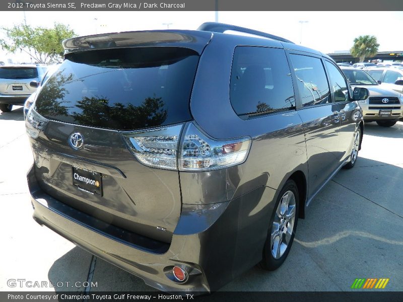 Predawn Gray Mica / Dark Charcoal 2012 Toyota Sienna SE