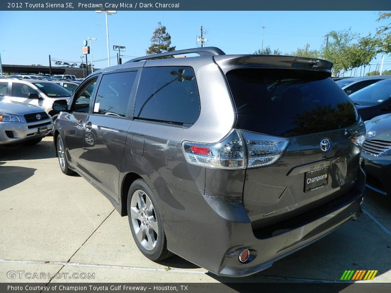 Predawn Gray Mica / Dark Charcoal 2012 Toyota Sienna SE