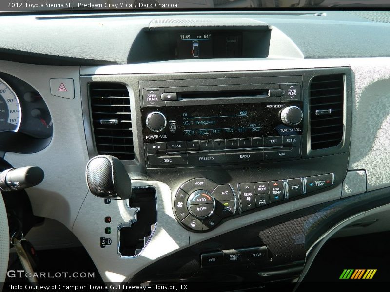 Predawn Gray Mica / Dark Charcoal 2012 Toyota Sienna SE