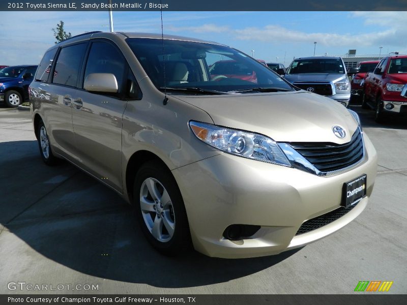 Sandy Beach Metallic / Bisque 2012 Toyota Sienna LE