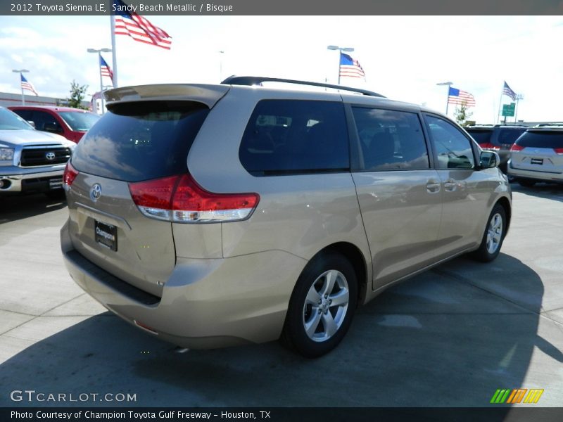 Sandy Beach Metallic / Bisque 2012 Toyota Sienna LE