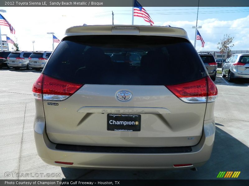Sandy Beach Metallic / Bisque 2012 Toyota Sienna LE