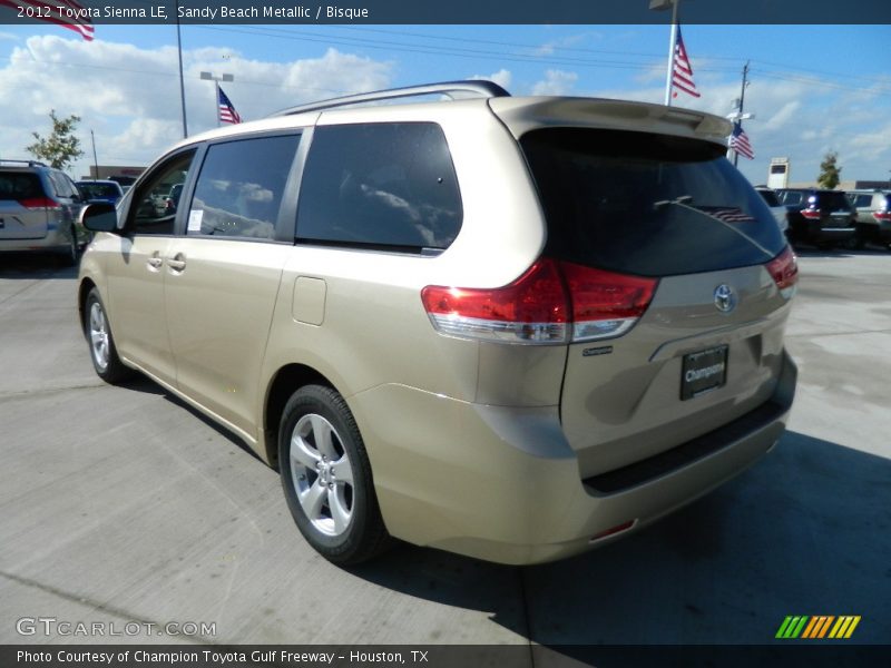 Sandy Beach Metallic / Bisque 2012 Toyota Sienna LE