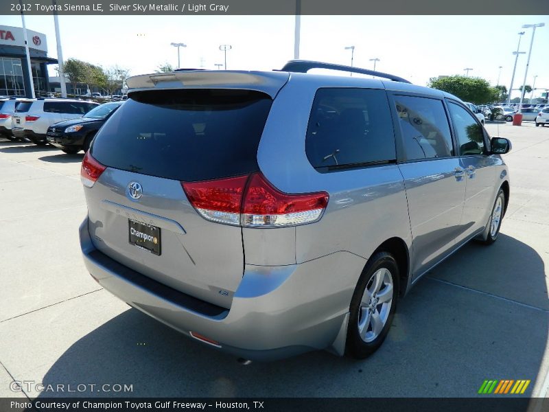 Silver Sky Metallic / Light Gray 2012 Toyota Sienna LE
