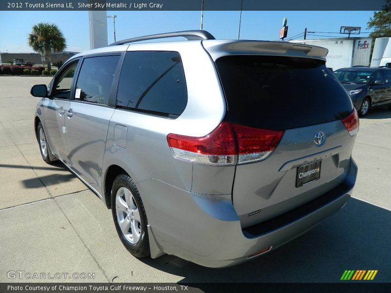 Silver Sky Metallic / Light Gray 2012 Toyota Sienna LE