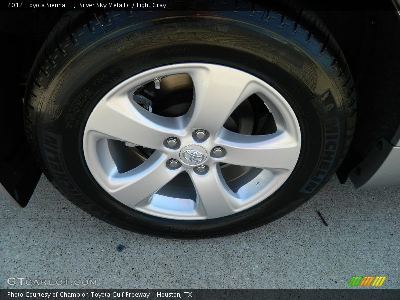 Silver Sky Metallic / Light Gray 2012 Toyota Sienna LE