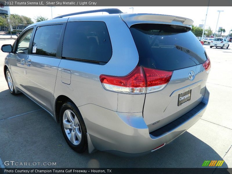 Silver Sky Metallic / Light Gray 2012 Toyota Sienna LE