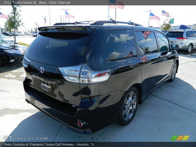 Black / Dark Charcoal 2012 Toyota Sienna SE