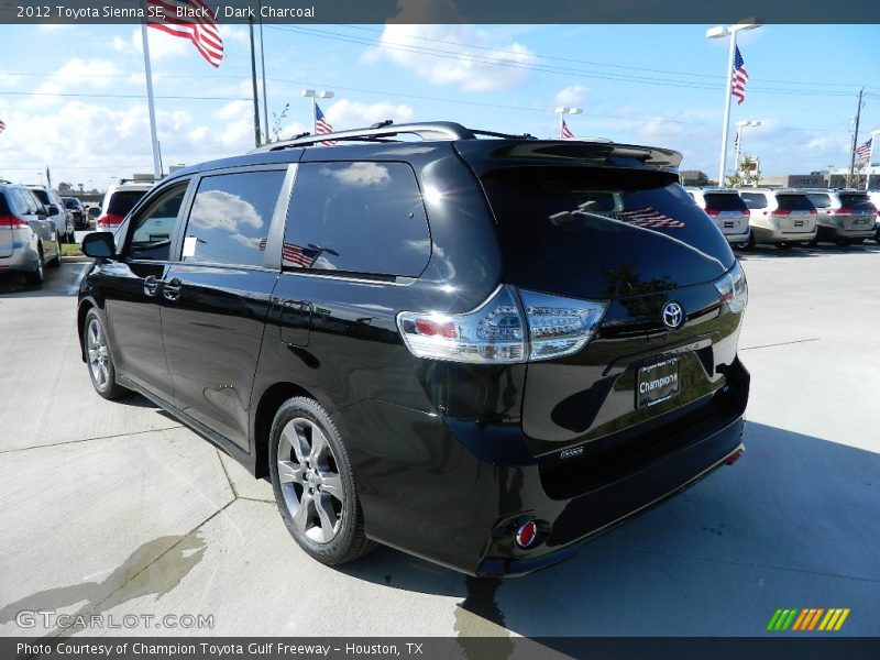 Black / Dark Charcoal 2012 Toyota Sienna SE