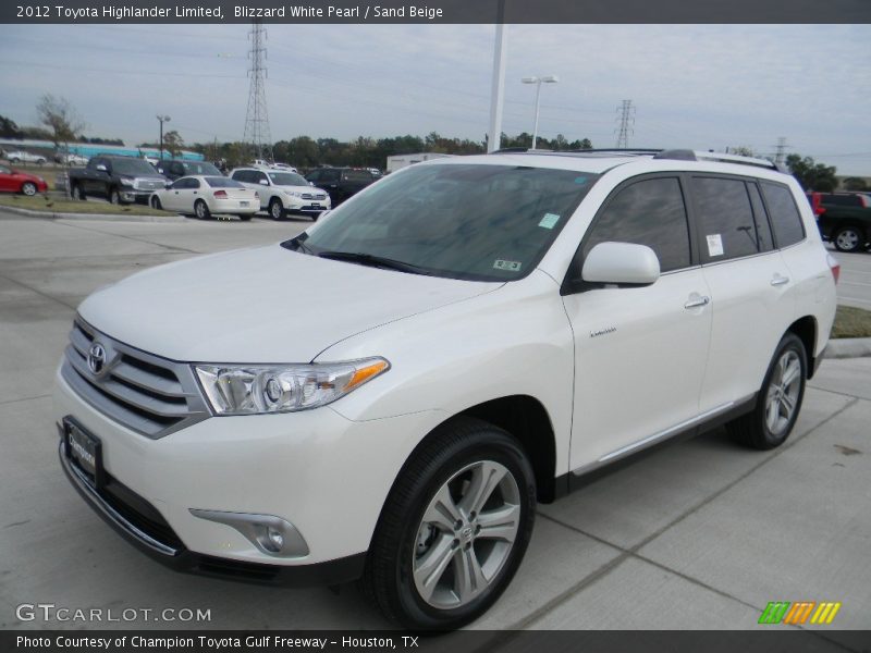 Blizzard White Pearl / Sand Beige 2012 Toyota Highlander Limited