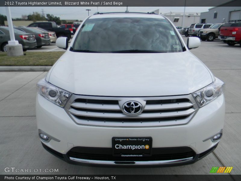 Blizzard White Pearl / Sand Beige 2012 Toyota Highlander Limited