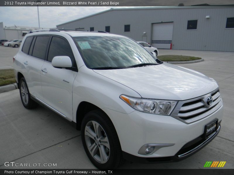 Blizzard White Pearl / Sand Beige 2012 Toyota Highlander Limited